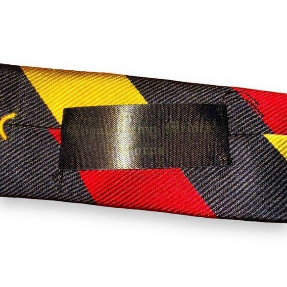 Keys & Lockwood Rep Stripe Navy & Red Made in USA Neck Tie - Picture 7 of 7